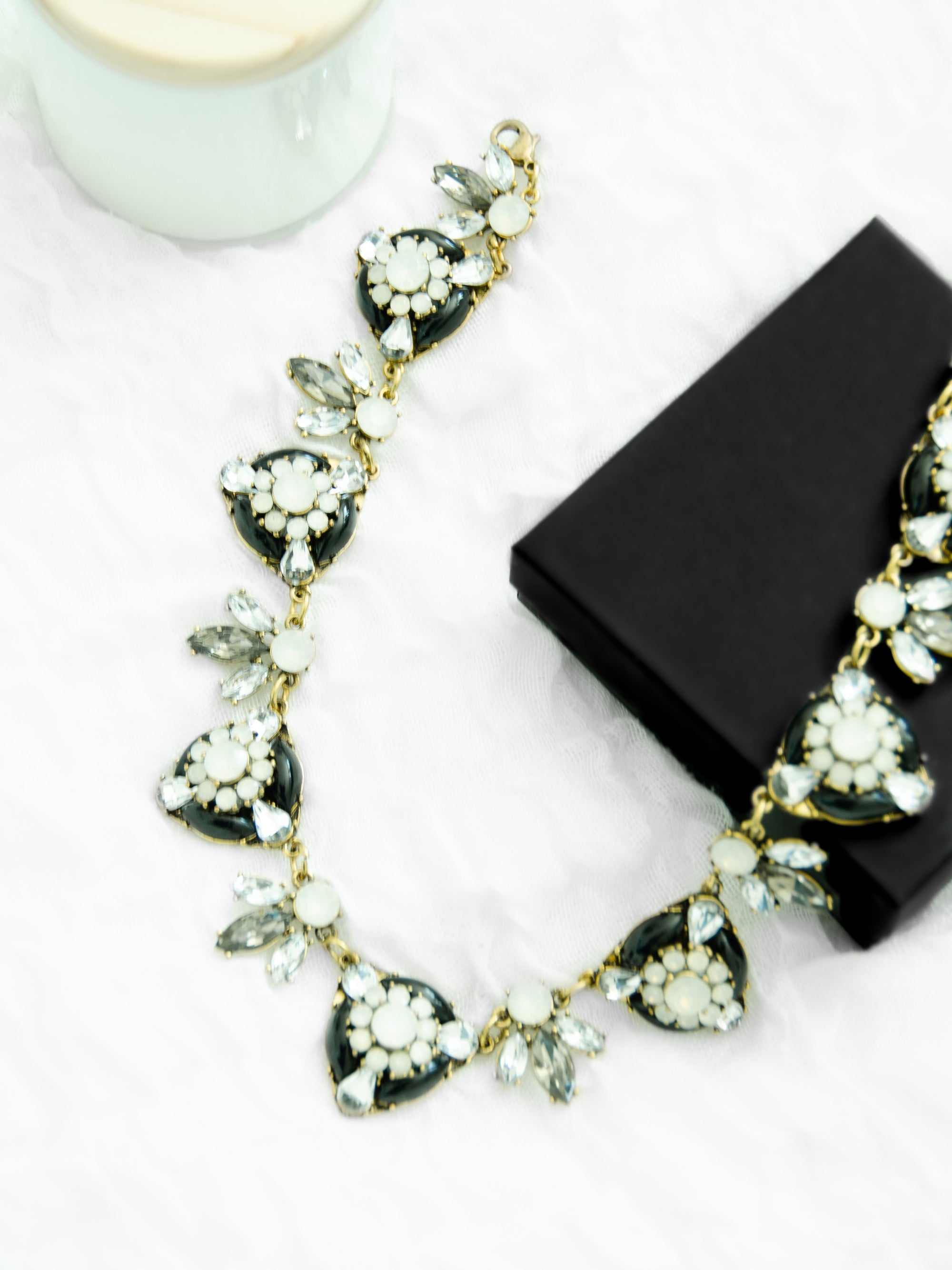 black and white statement necklace