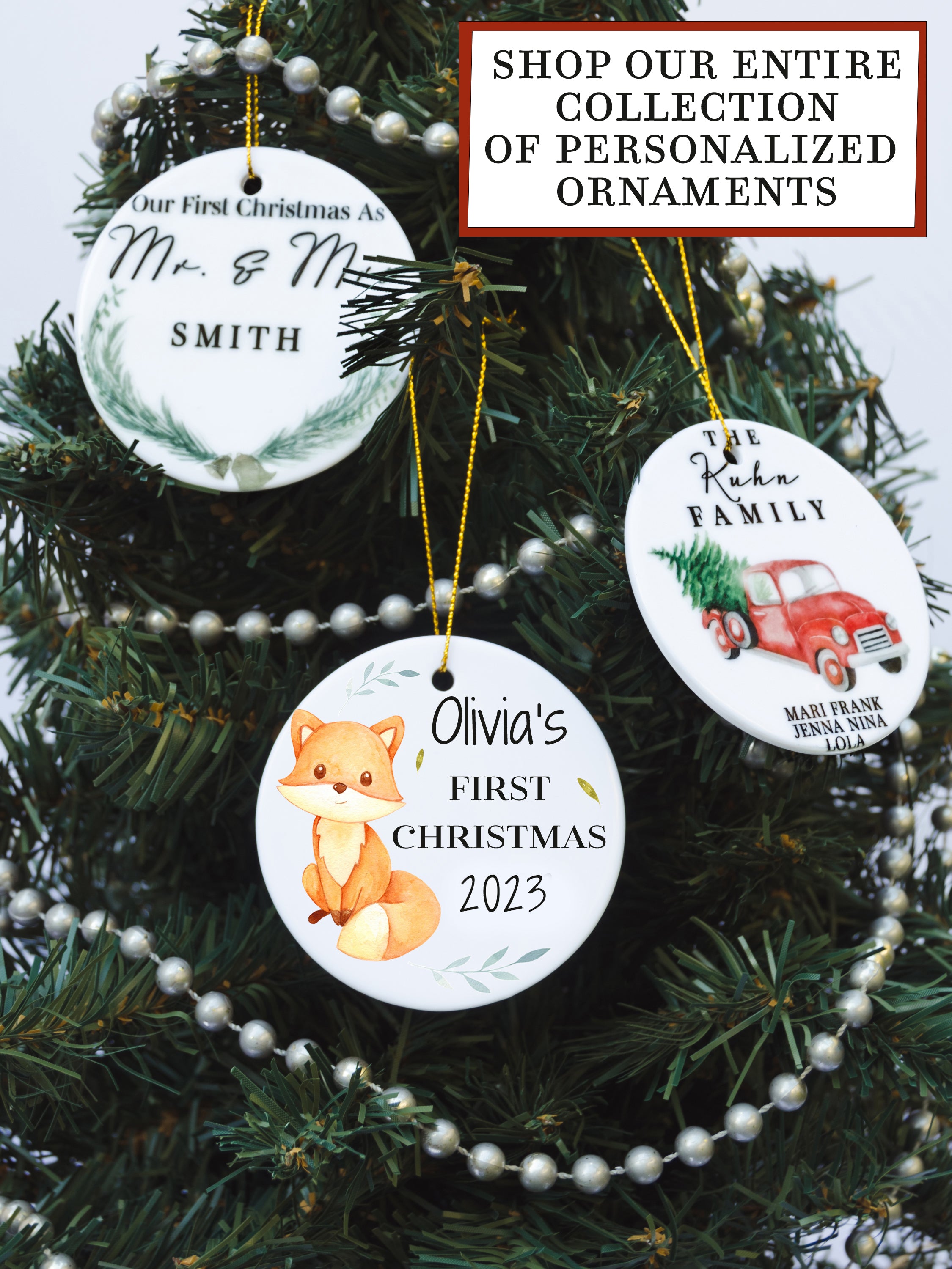 Baby's first store christmas fox ornament