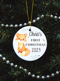 Baby's First Christmas Fox Ornament