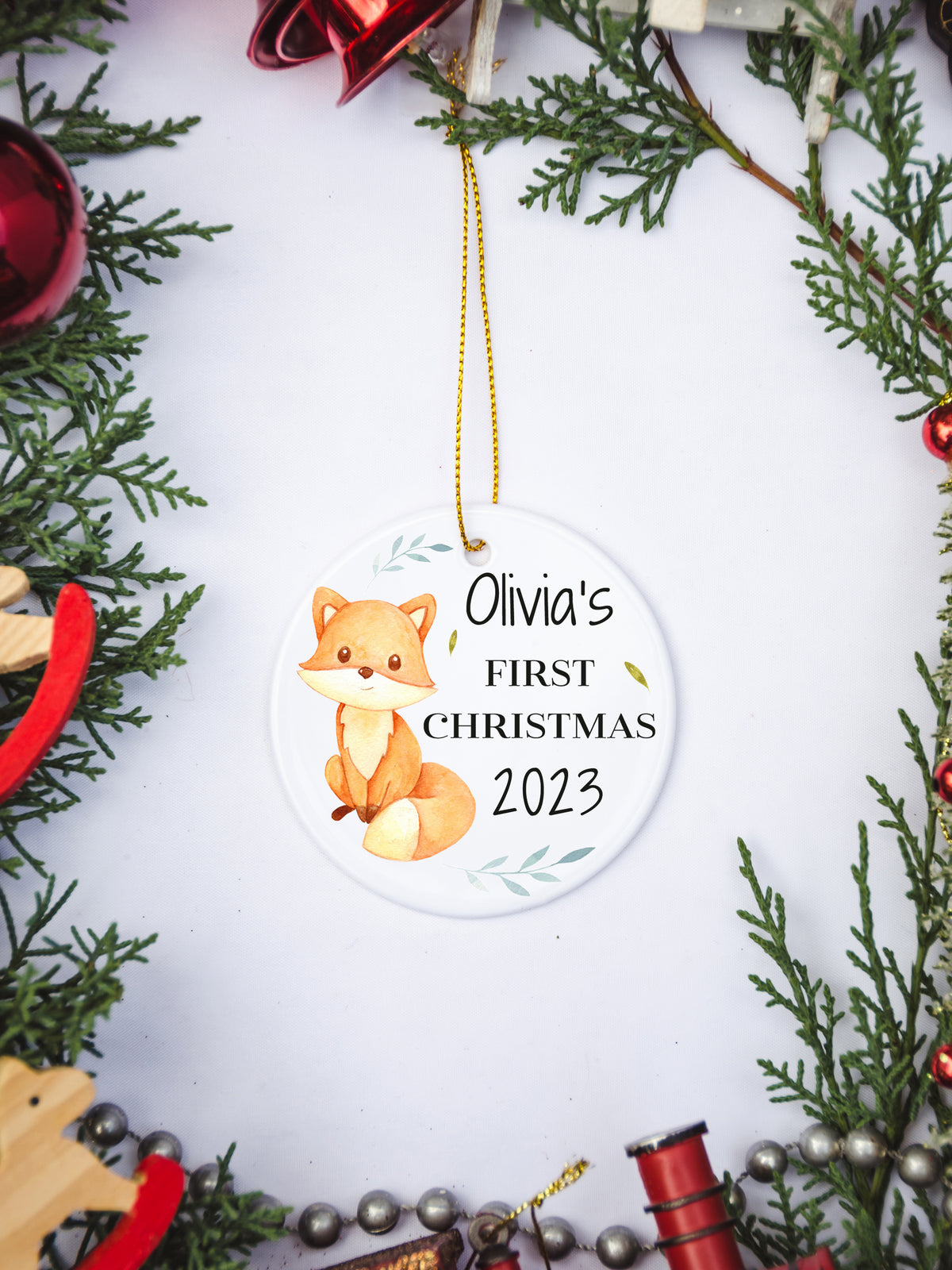Baby's First Christmas Fox Ornament