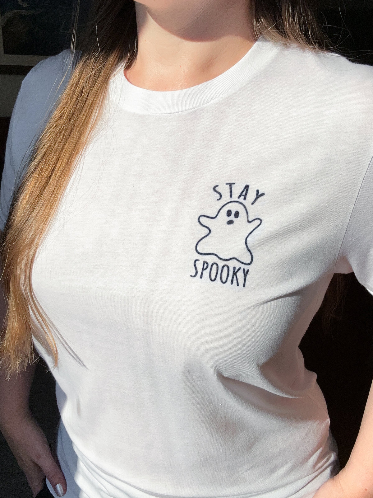 stay spooky ghost halloween white unisex t-shirt