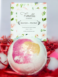 blush and peony handcrafted bath bomb