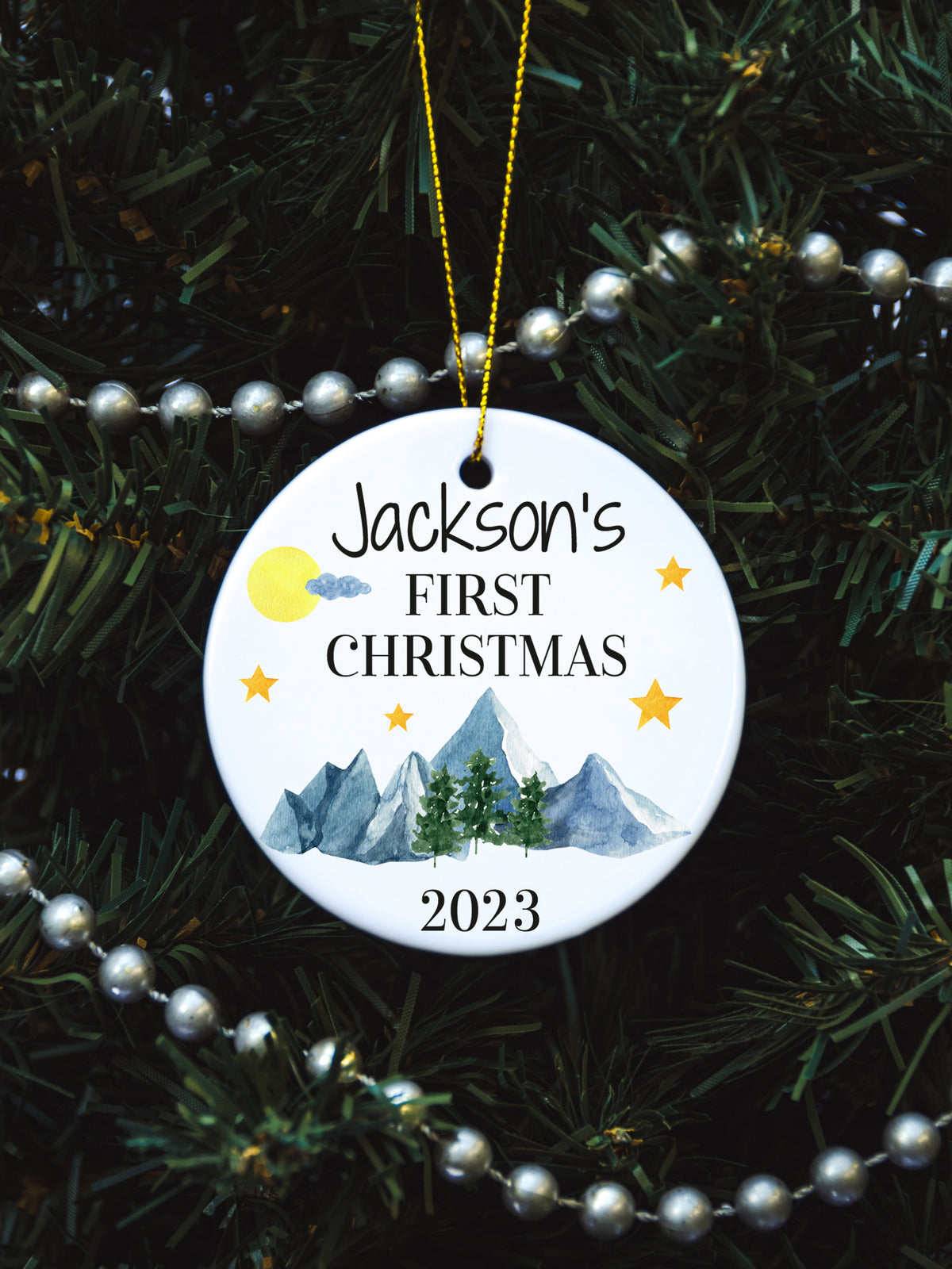 babys first christmas 2023 mountain custom ornament 
