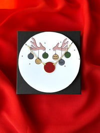holiday rudolf christmas circle necklace