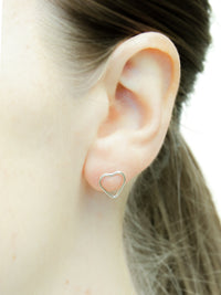 sterling silver heart stud earring