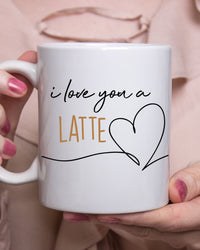 i love you a latte ceramic coffee mug, 11 oz high quality coffee mug