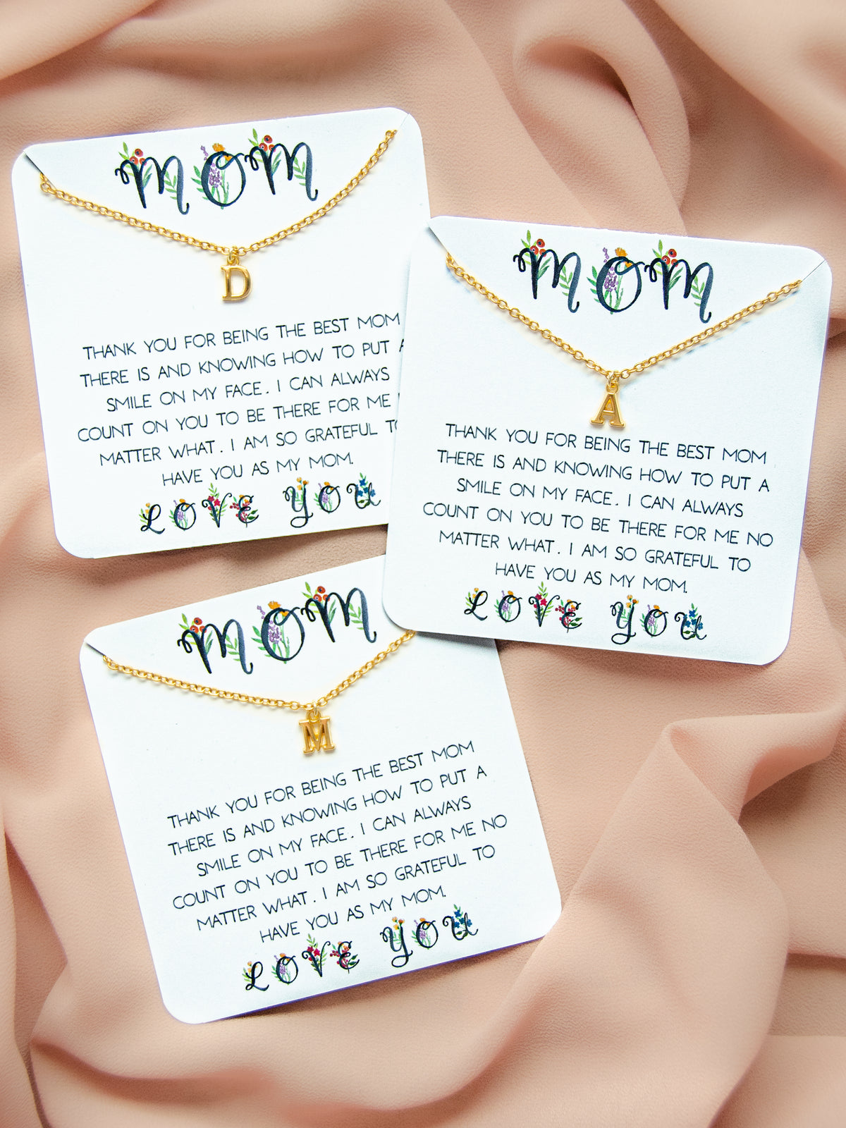 Custom Mom 14K Gold Initial Necklace Gift – The Jewelry Bx