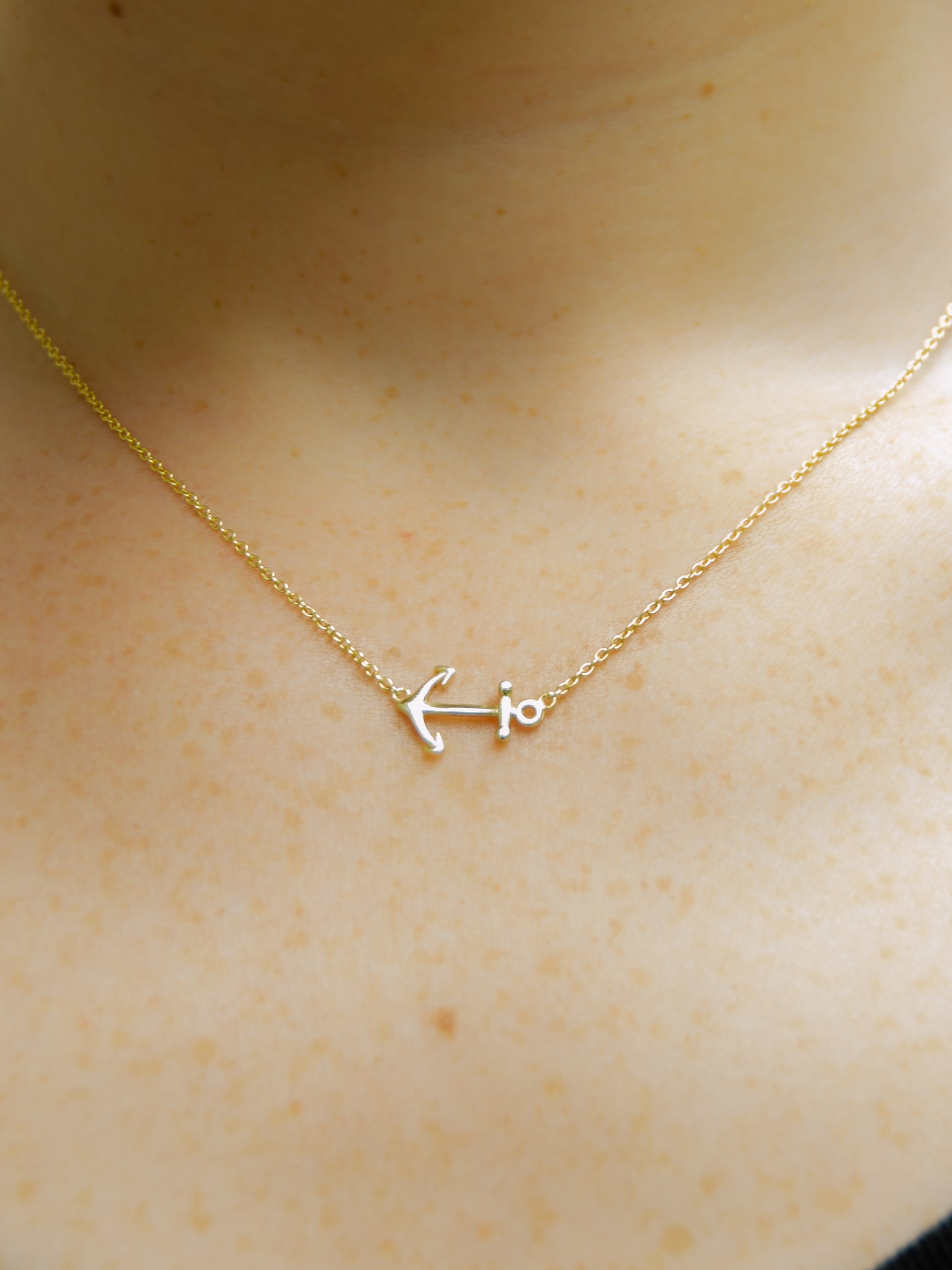 Vineyard Anchor 14K Gold Necklace The Jewelry Bx