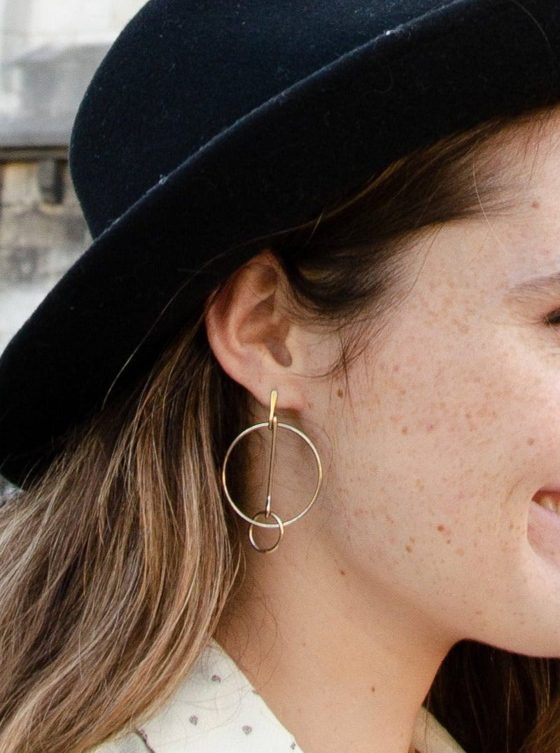 statement gold hoop light-weight dangle earrings