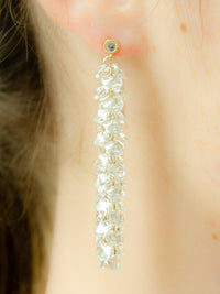 clear glass dangle statement drop earrings