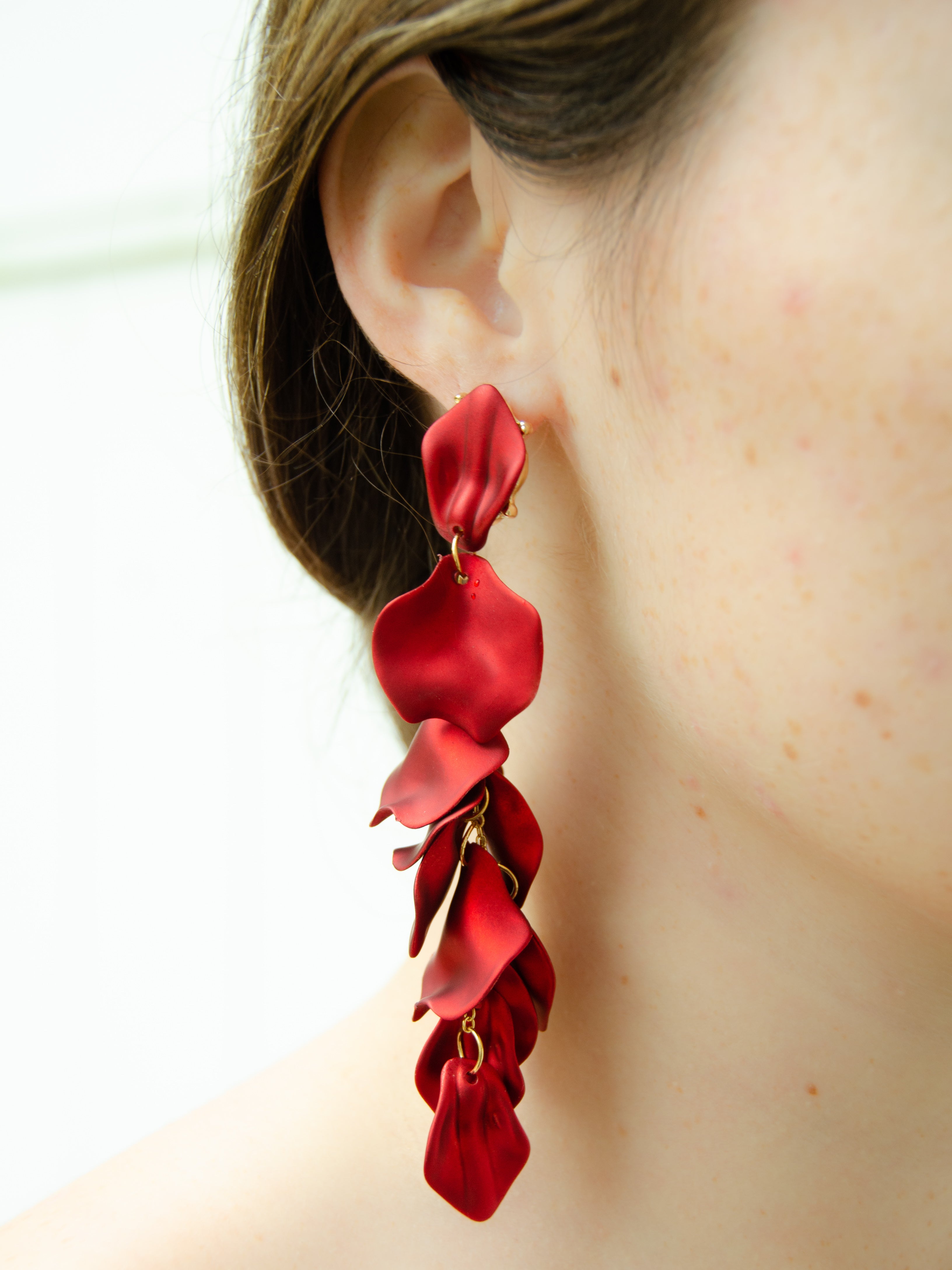 HEMOTON Rhinestone Long Earrings Red Earrings for Women Female Crystal  Dangle Earrings Fashion Accessories - Walmart.com