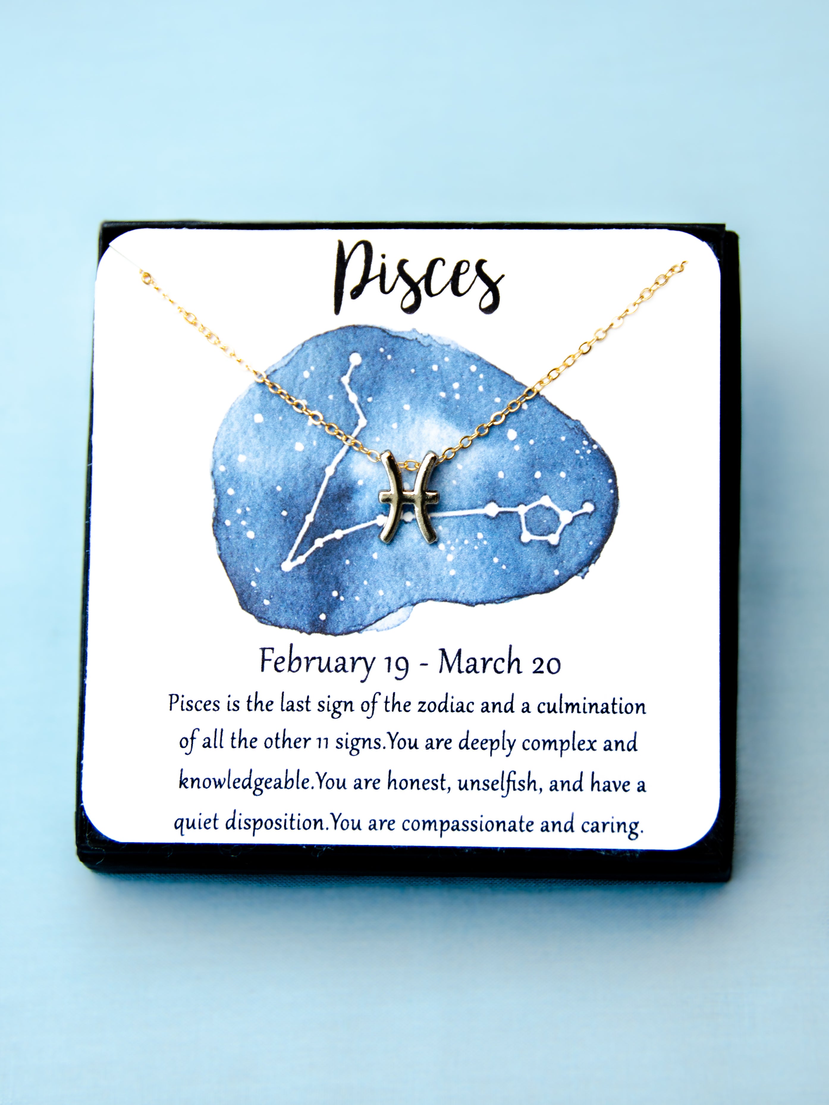 Zodiac Pisces Astrological Necklace The Jewelry Bx