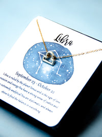 gold libra zodiac astrological necklace gift form women