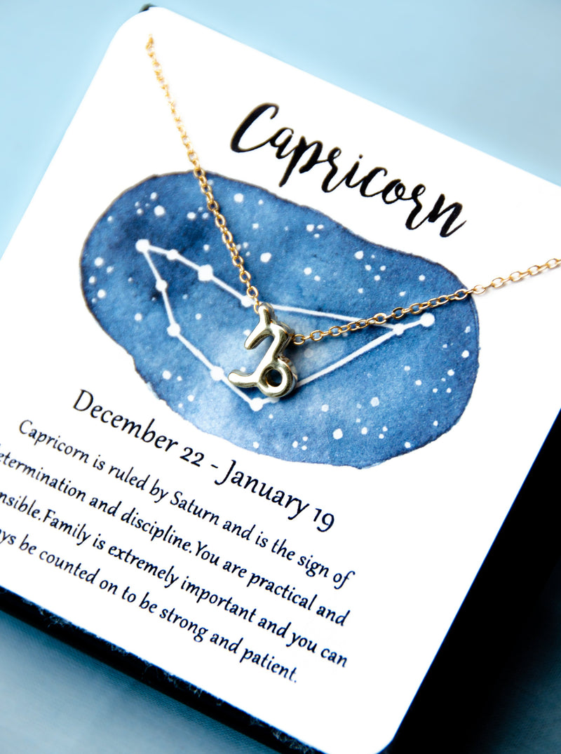 zodiac Capricorn astrological necklace