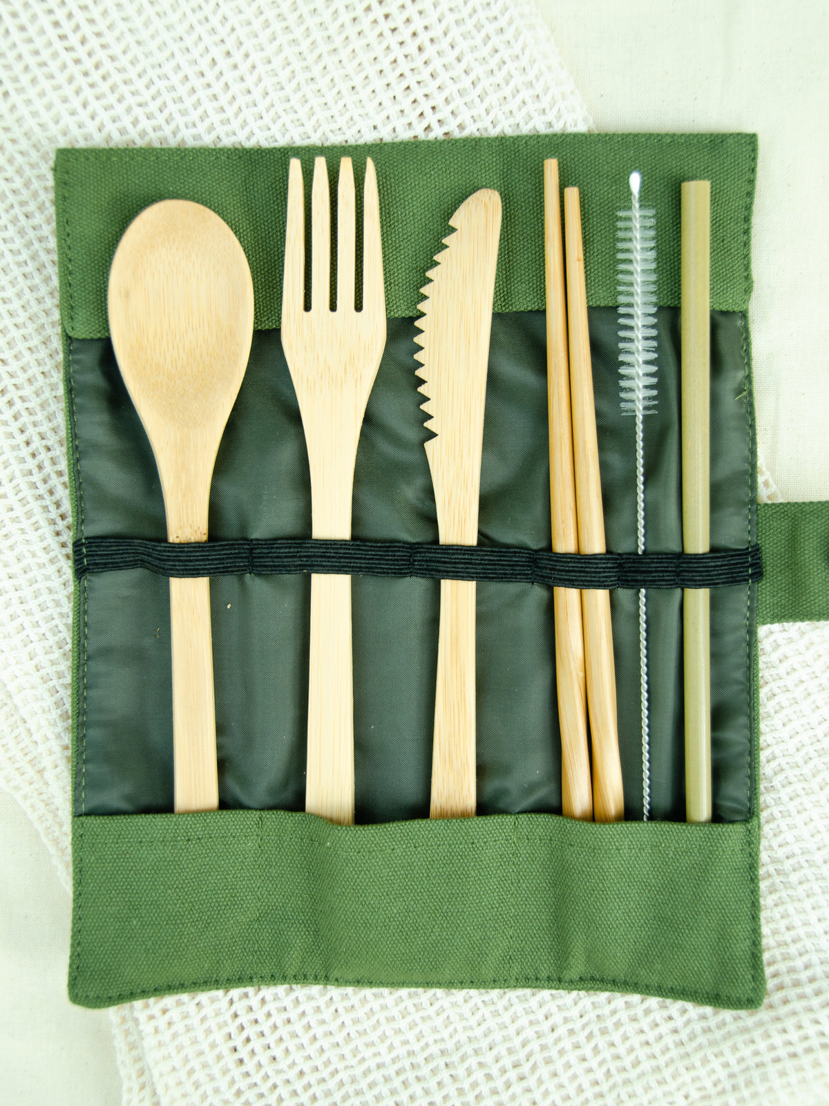 Bamboo utensil travel 6 piece set, eco-friendly cutlery, sustainable utensil set, zero waste utensils