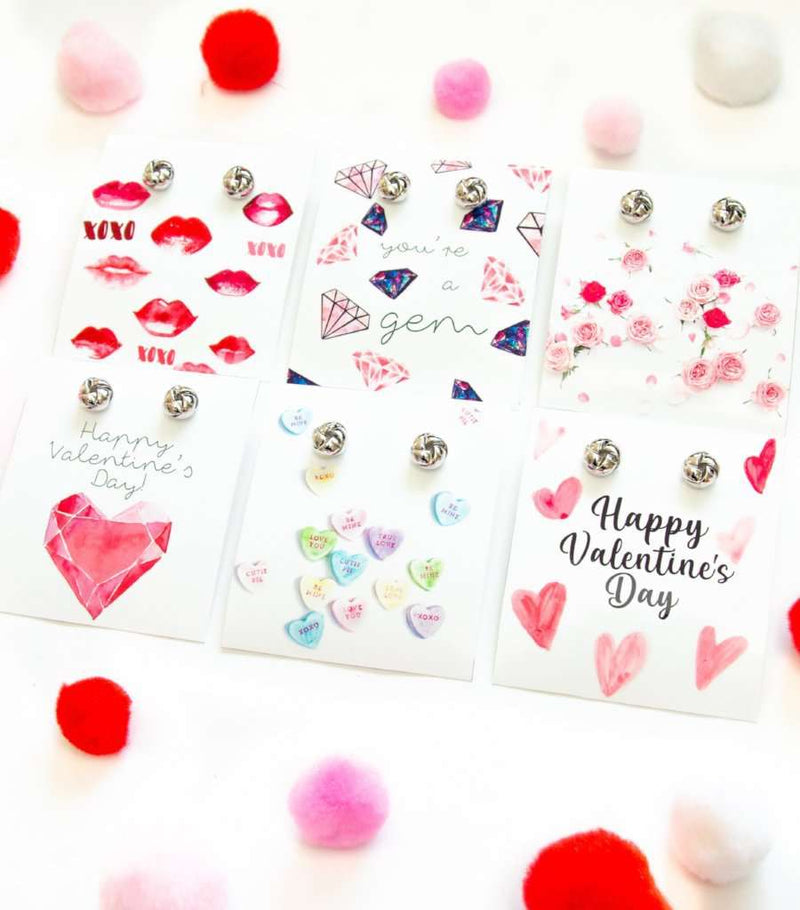 Happy Valentine's Day Earring Six Piece Gift Set
