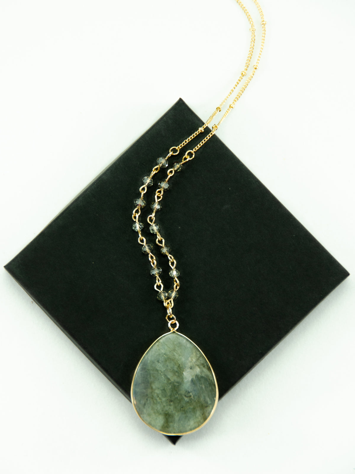 Rock Candy Stone and Beaded Chain Necklace - The Jewelry Bx