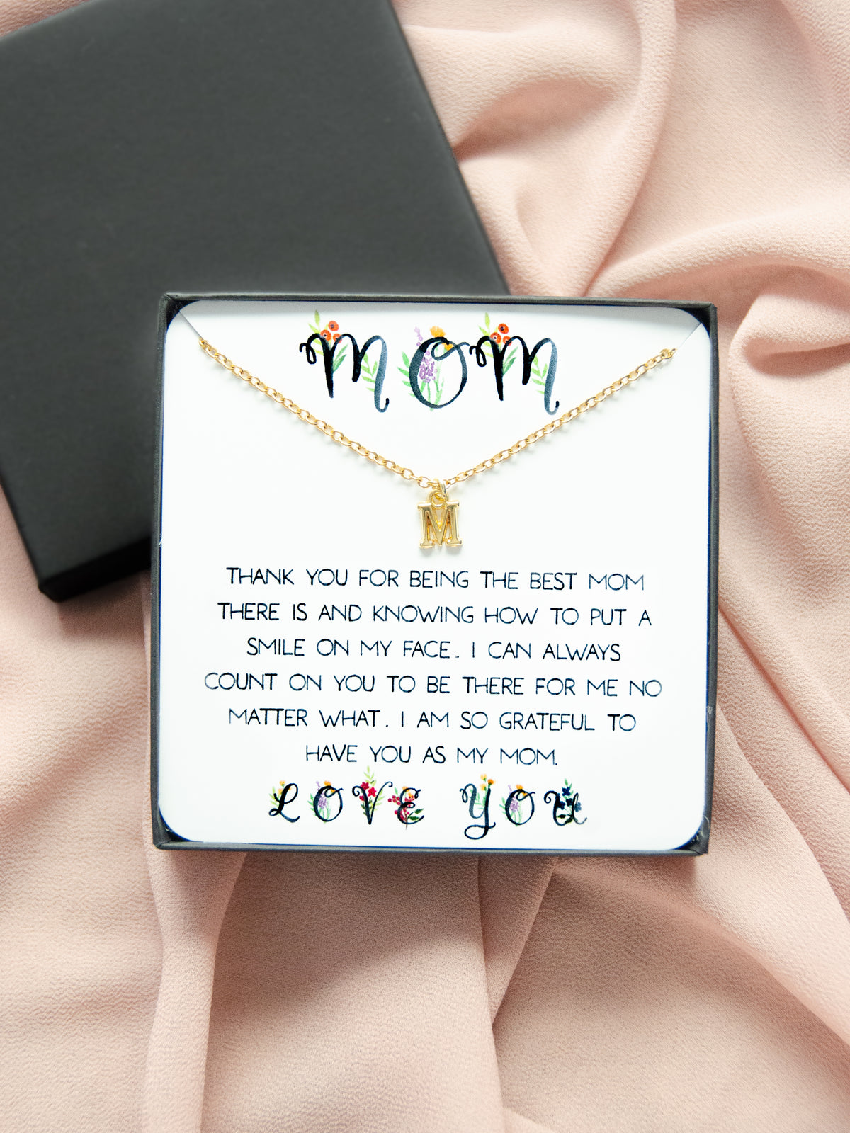 Custom Mom 14K Gold Initial Necklace Gift – The Jewelry Bx
