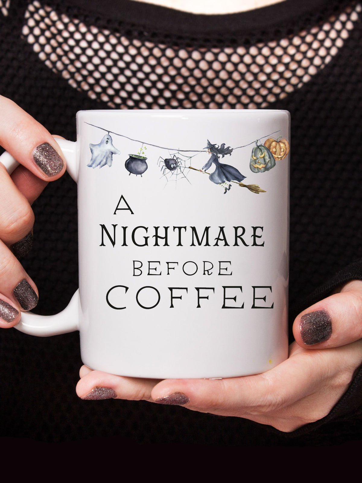 Nightmare before coffee Halloween Coffee Mug,Halloween Mug,Spooky Halloween Mug,Halloween decor,Witchy mug,Halloween gifts,halloween cup