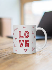 love hearts coffee mug