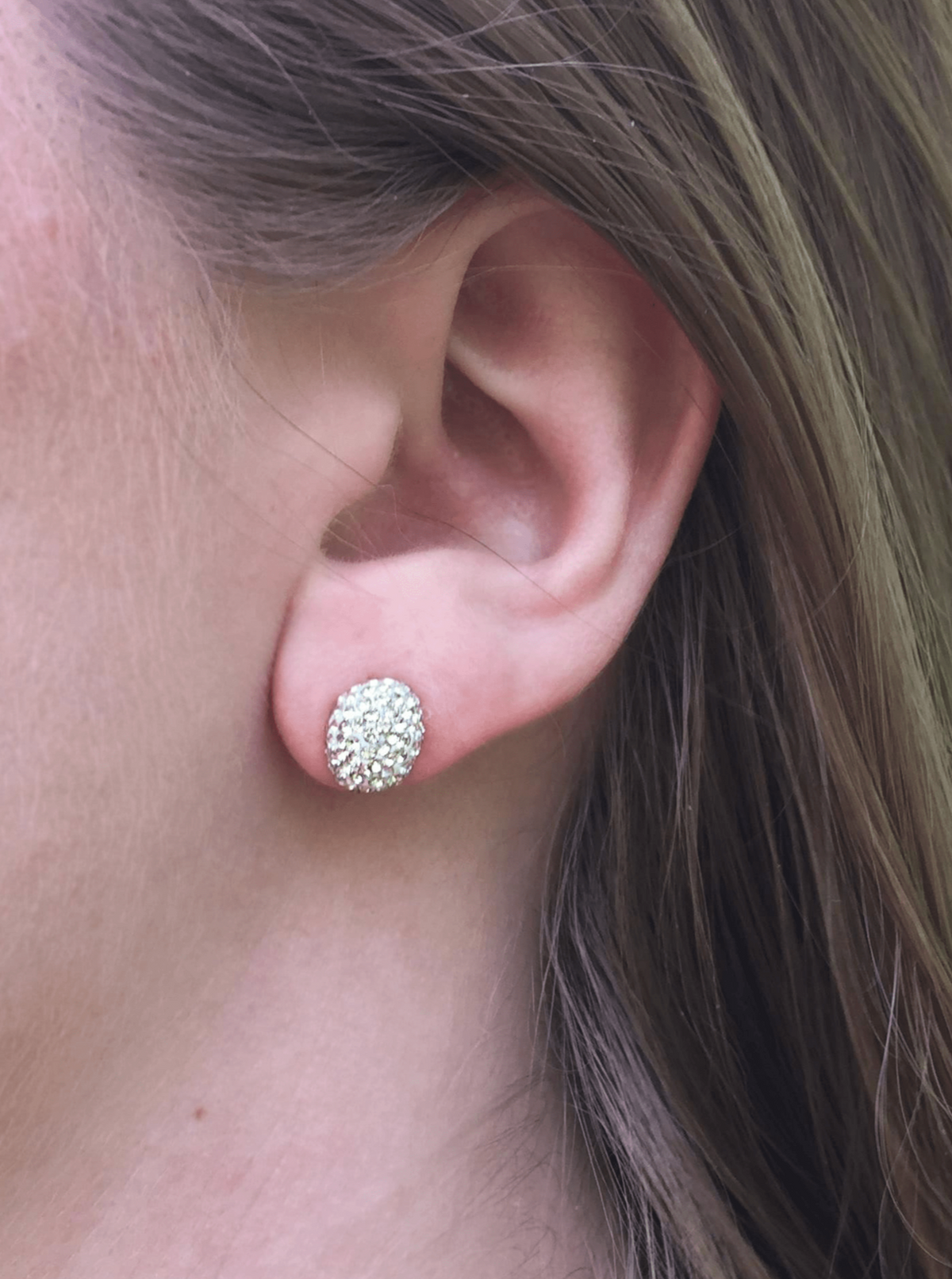 silver small sparkle stud