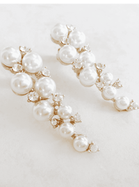 pearl rhinestone drop elegant special occasion earrings