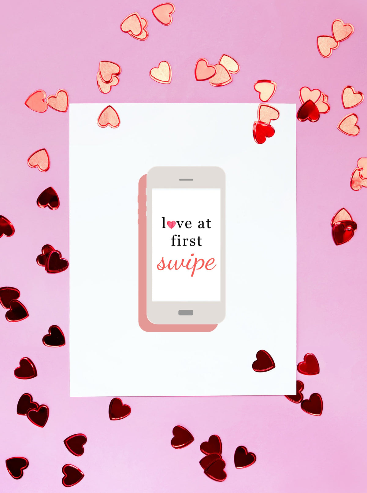 Love At First Swipe Happy Valentine's Day Card,Valentine's Day Card for Him,Valentine's Day Card for Her,Online Dating VDay Card,Made in USA