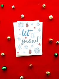 Let it Snow Card Set,Holiday Christmas Cards,Handmade Holiday Greeting Cards,Holiday Season Greetings Card,Made in USA