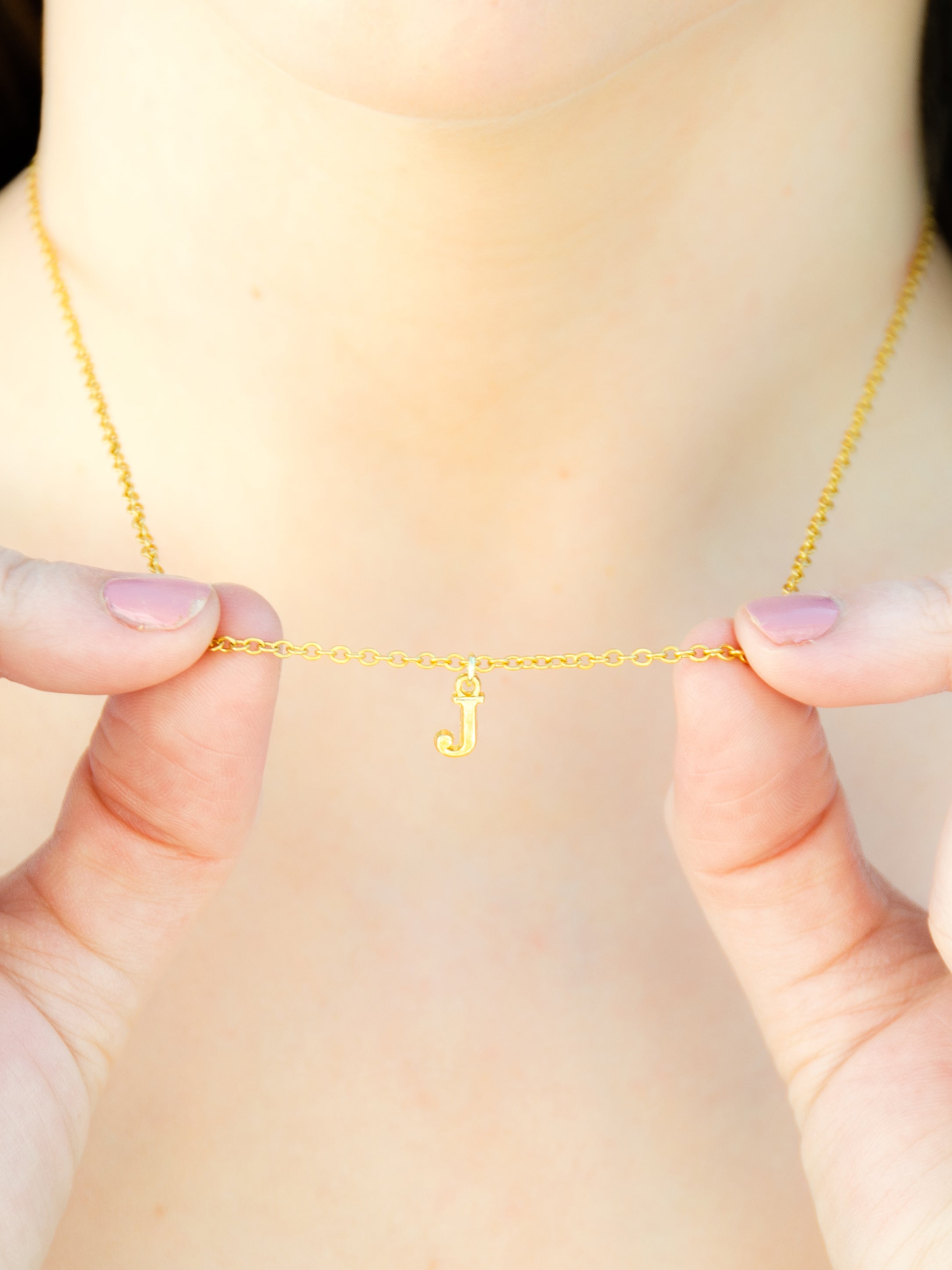 14k Medium Size Diamond Initial Necklace – FERKOS FJ