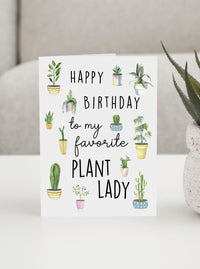 happy birthday to my favorite plant lady houseplants greeting card