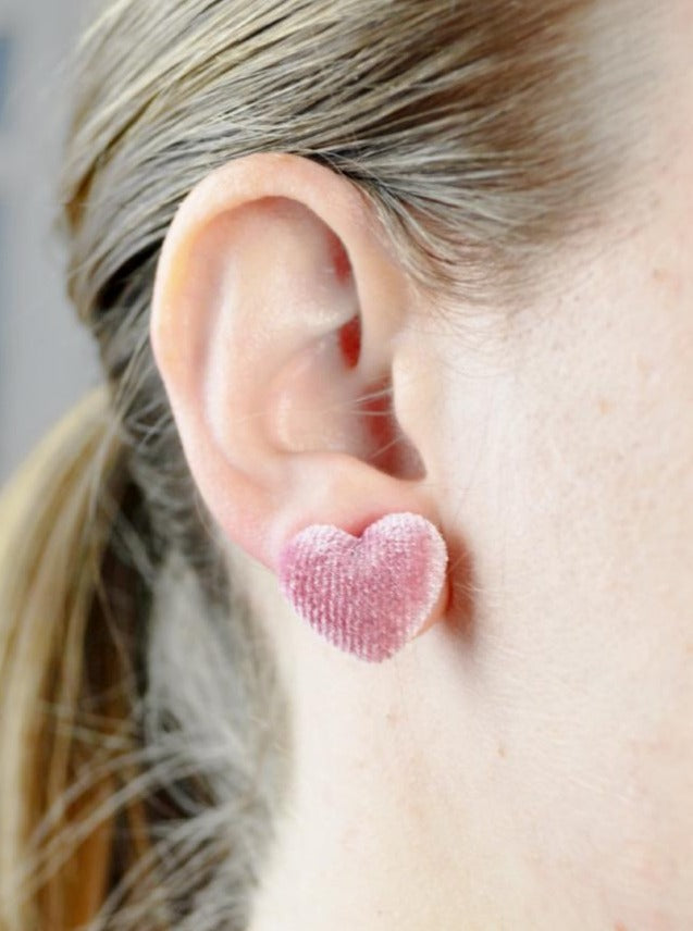 Velvet heart factory earrings