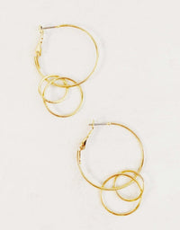 gold hoop drop earrings